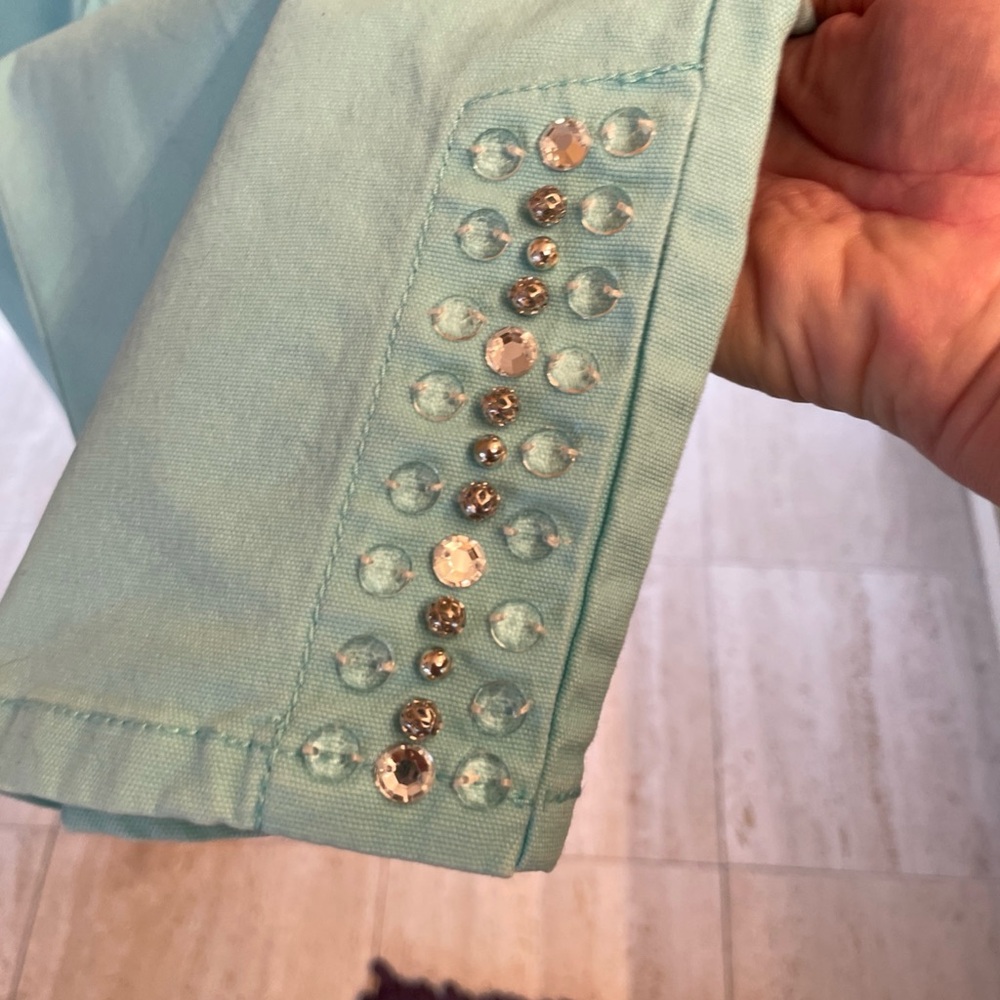 HEARTS of PALM Woman Mint Green Suit JACKET Sz 16W/Pants Sz 18W Beaded accents - Picture 13 of 16